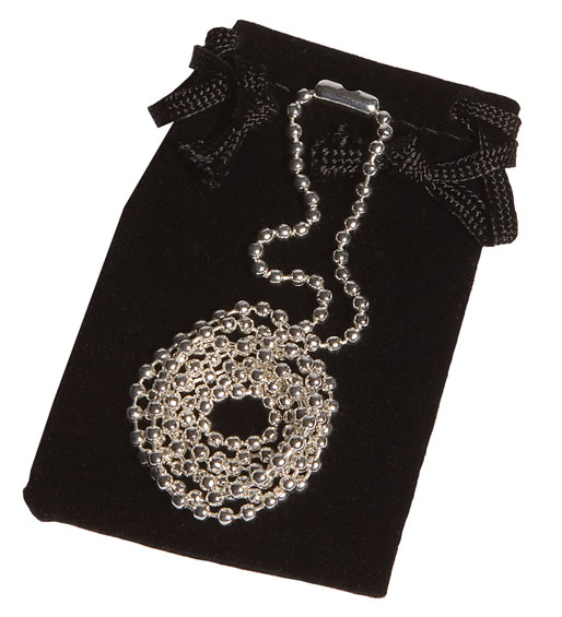 Black Velour Pouch and Chain